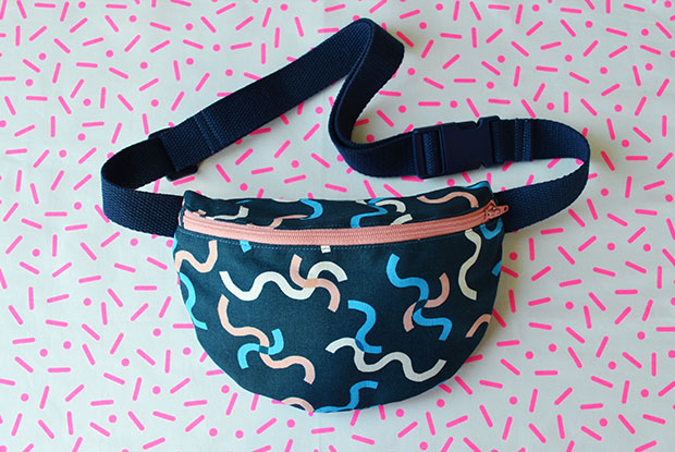 diy bum bag frankie inside flat lay